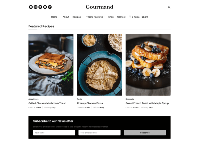 Gourmand - Best Food Blog Theme for WordPress